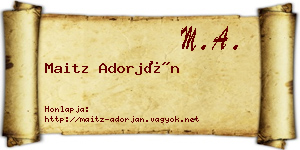 Maitz Adorján névjegykártya